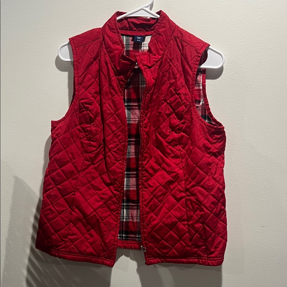 Basic Editions Red Quilted Vest - image 1